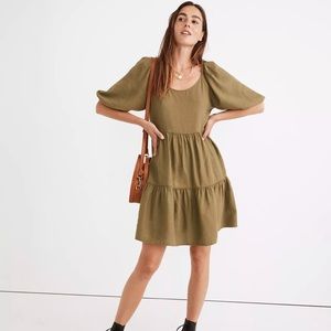 Madewell Forest Green Puffy Dress
